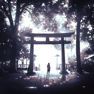 Фото Девушка стоит у ворот Тории, Japan / Япония, by Кувшинов Илья