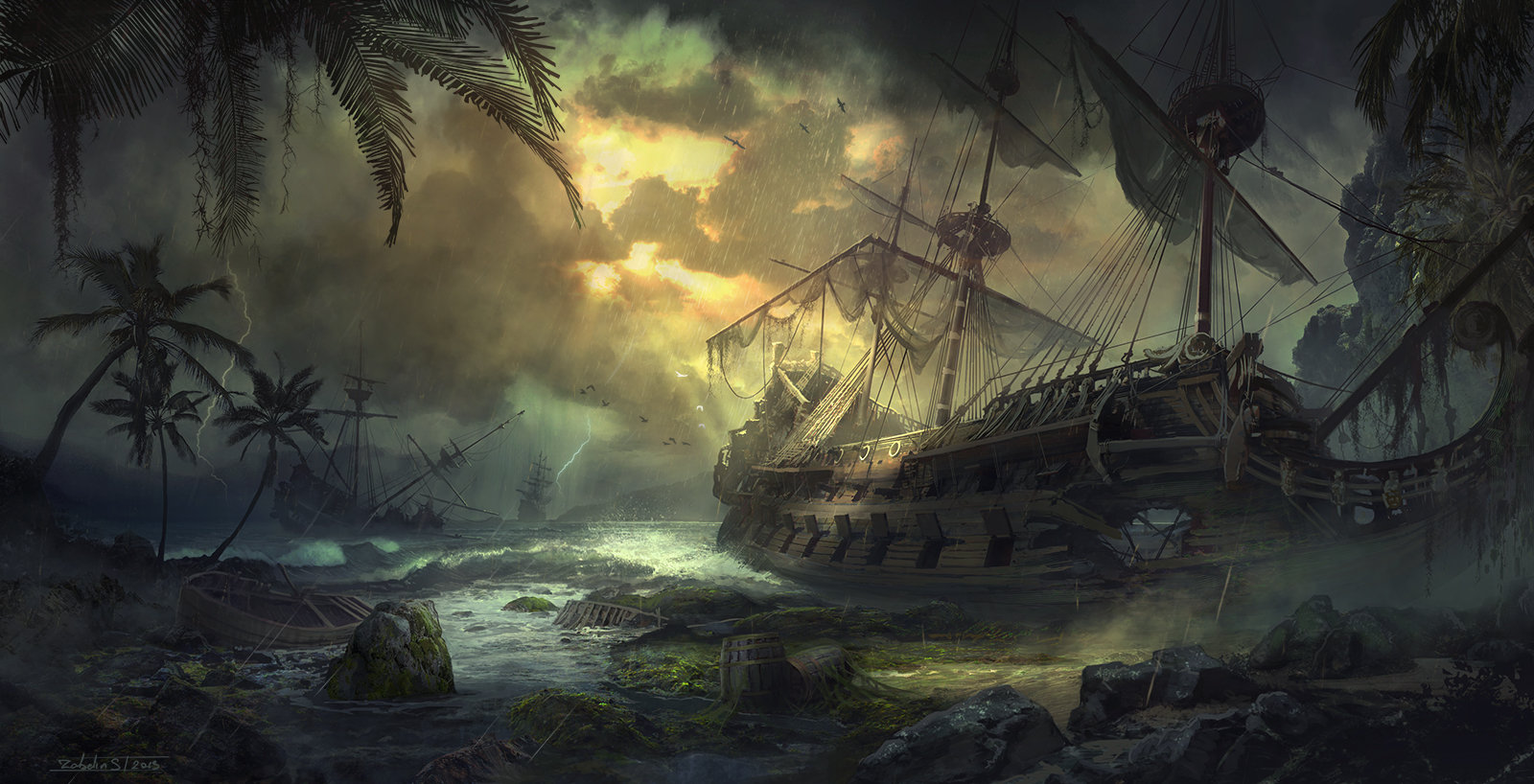 Фото Разбитые пиратские корабли