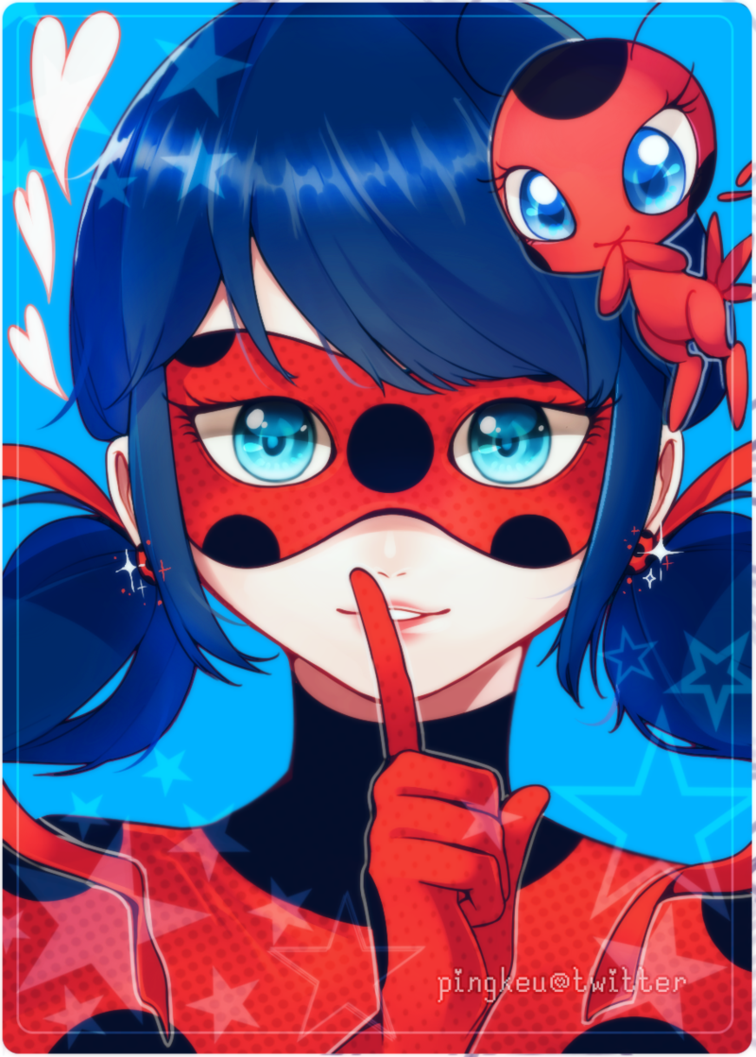 Фото Marinette Dupain Cheng / Маринетт Дюпэн-Чэн и Tikki / Тикки из  мультсериала Miraculous: Tales of Ladybug & Cat Noir / Леди Баг и Супер-Кот,  by nuenie