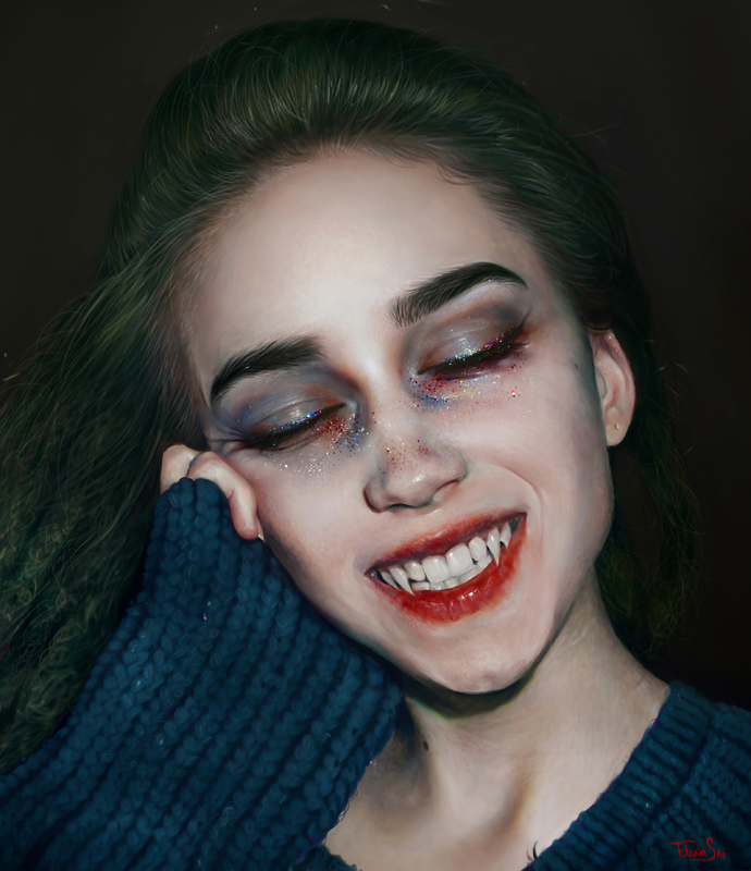 Фото Девушка-вампир улыбается, by ElenaSai