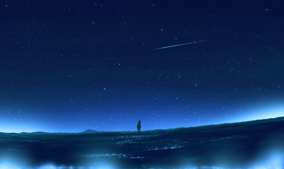 Фото Силуэт девушки, стоящей на фоне ночного неба (© chucha), добавлено: 24.01.2018 00:09