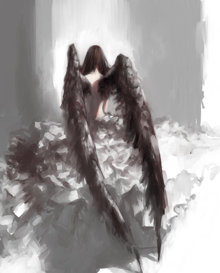 Фото Девушка с черными крыльями за спиной