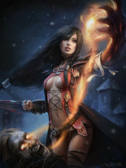 Фото Velvet Crowe / Вельвет Кроу в бою, арт к игре Tales of Berseria / Сказания Берсерии, by Jorsch