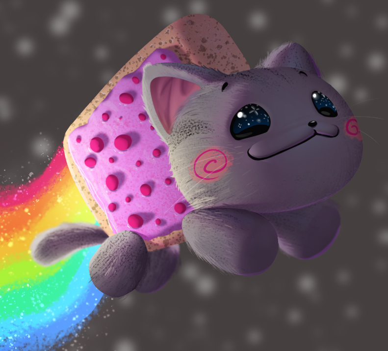 Фото Nyan Cat / Нянкот- визуально-музыкальный мем Ютуба, на фоне космоса, by Dylean