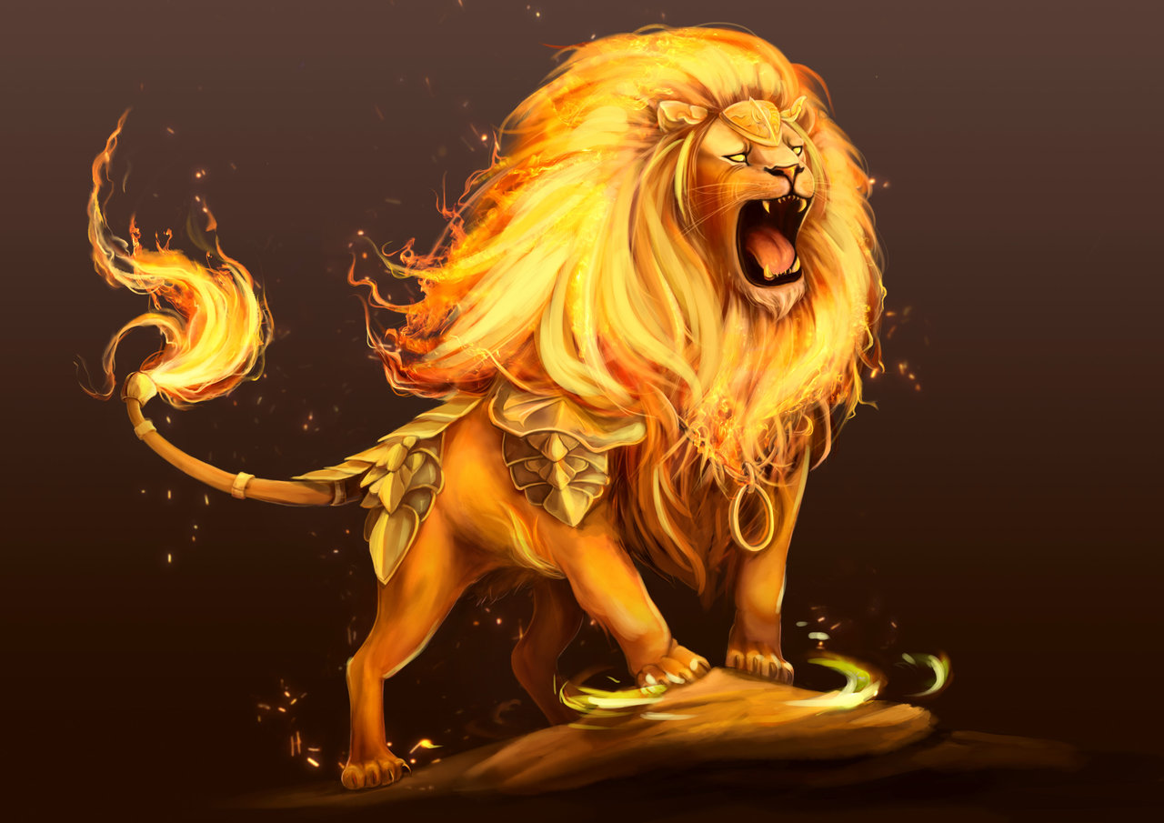 Животное знака зодиака лев. Немейский Лев арт. Золотой огнегривый Лев. Огненный Лев. Огненная Дева.