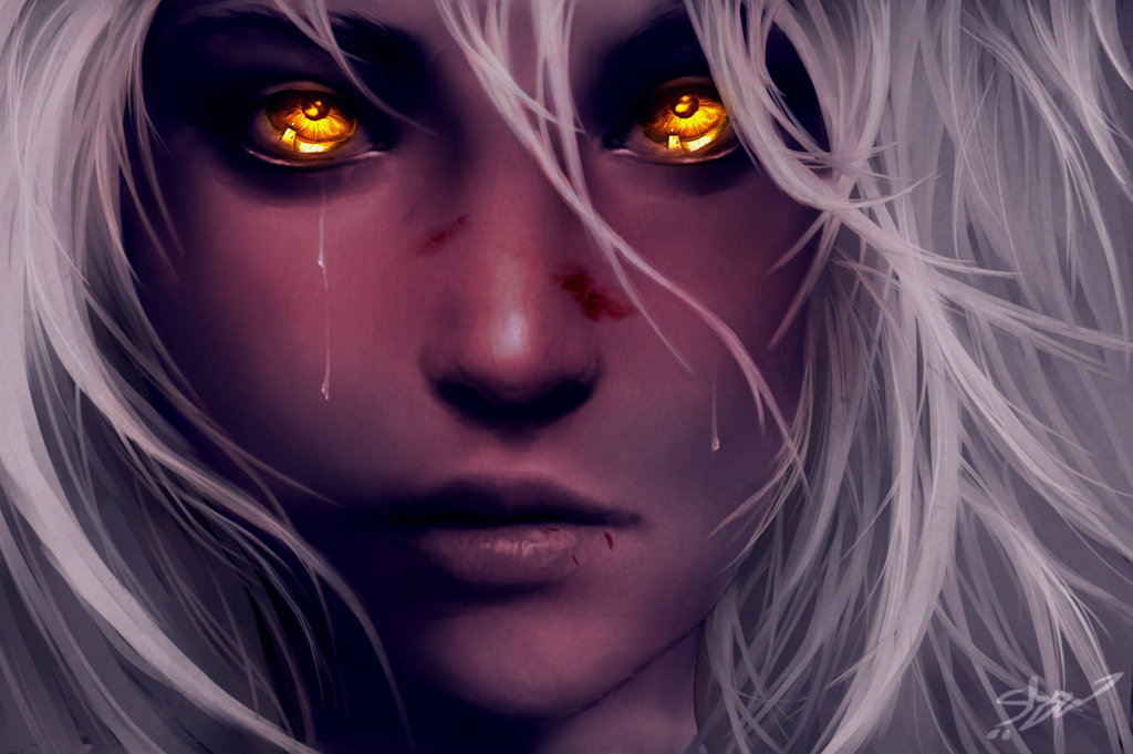 Фото Белокурая девушка с янтарными глазами со слезами, by xX-Lone-Wolf-Xx