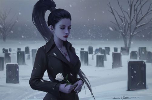 Фото Персонаж Widowmaker / Роковая Вдова / Amelie Lacroix / Амели Лакруа из игры Overwatch / Дозор, by Qichao Wang