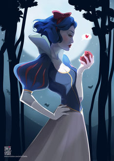 Фото Рисунок Белоснежки / Snow White, персонаж мультфильма и сказки Белоснежка и семь гномов / Snow White and the Seven Dwarfs, by Dahlia Khodur