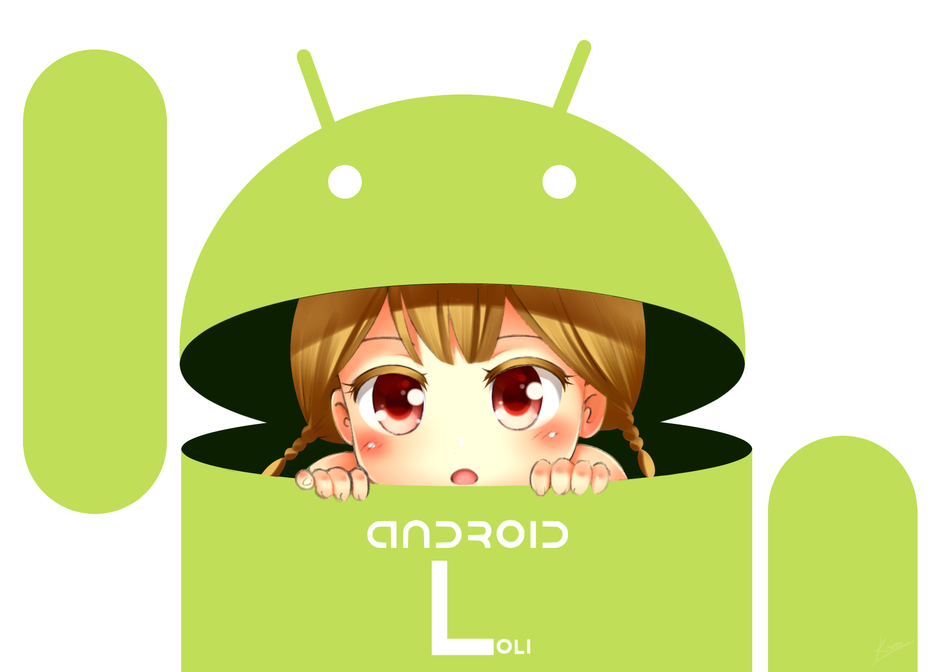 Фото Девочка сидящая внутри Android L, by Korewa13th