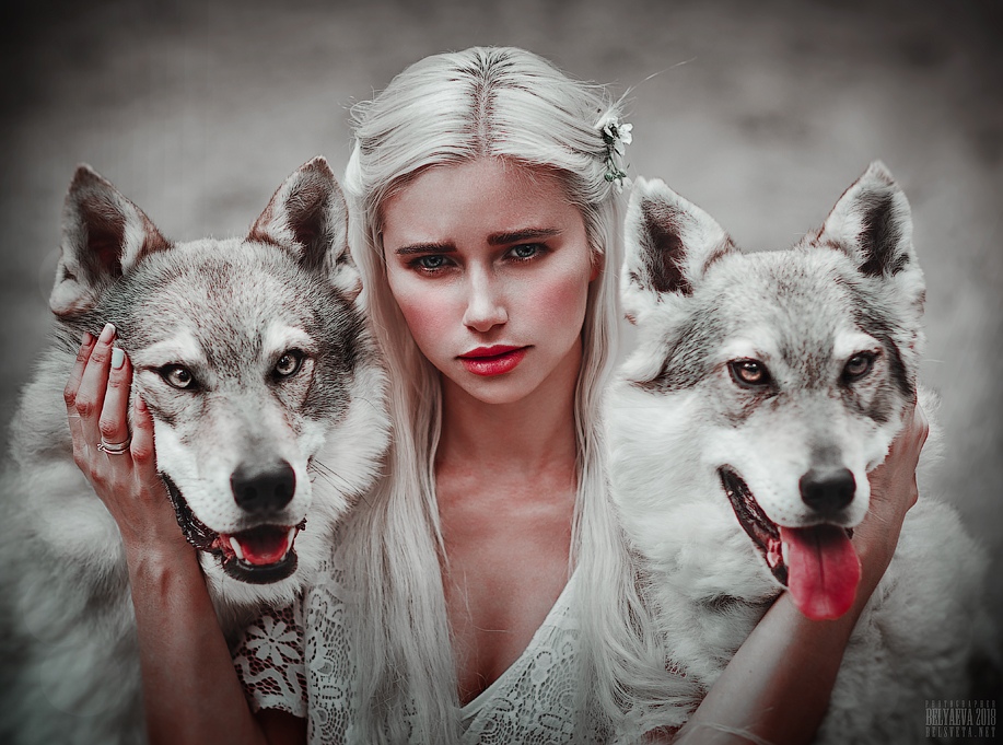 Фото Девушка Ксюша Черная с собаками, фотограф Светлана Беляева