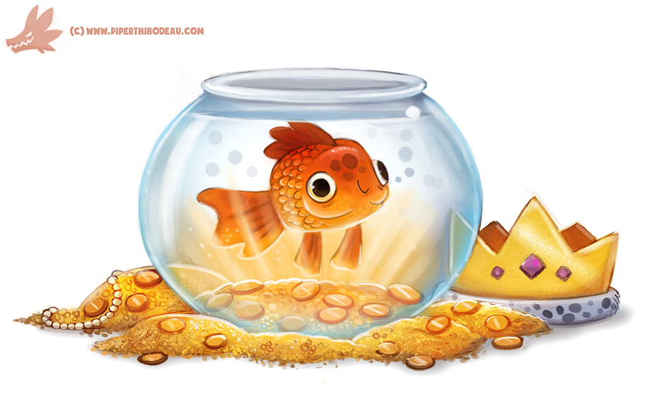 Фото Золотая в аквариуме стоящее на золоте, by Cryptid-Creations