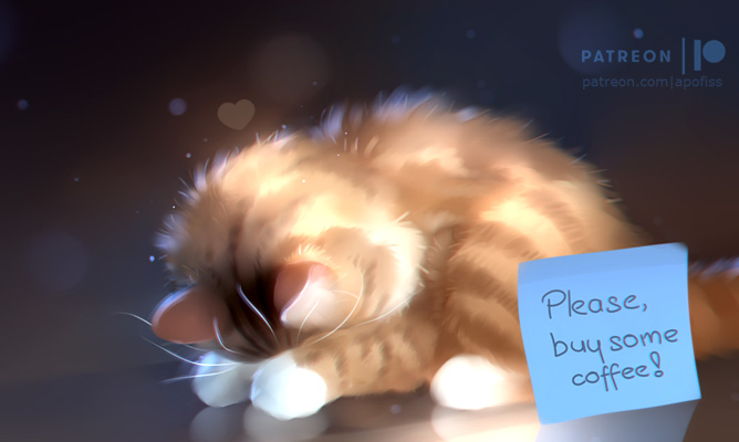 Фото Спящий рыжий кот, (Please, buy some coffee! /Пожалуйста, купите кофе! ), by Apofiss