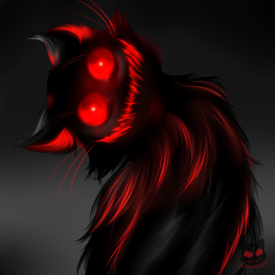 Фото Черный кот с красными глазами, by QuantenZiel