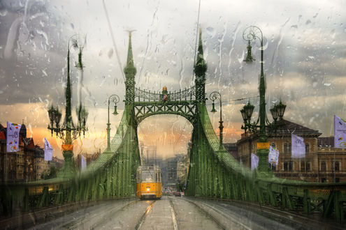 Фото Вид на мост под дождем, Будапешт, фотограф Ed Gordeev