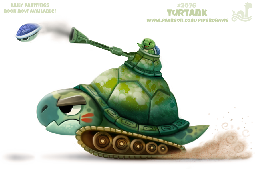 Фото Маленькая черепашка сидит на танковой черепашке, стреляет другой, by Cryptid-Creations