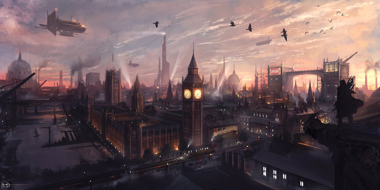 Фото Странник смотрит на Лондон / London будущего, art by Kirk Quilaquil