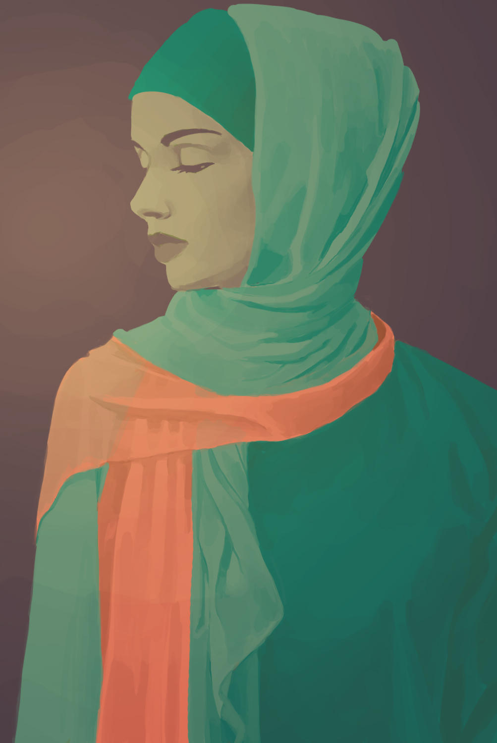 Фото Грустная девушка - мусульманка с покрытой головой, by Eldarianne