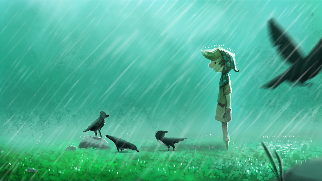 Фото Парень под дождем с воронами, by Cryptid-Creations