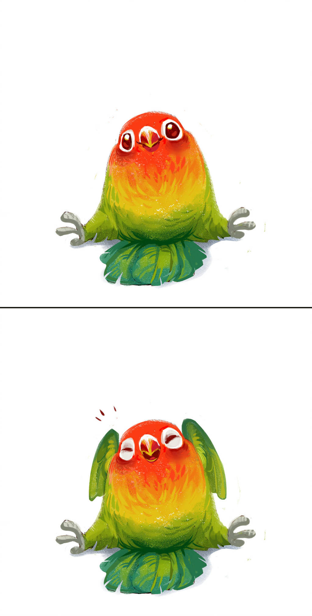 Фото Серия артов с разноцветным попугайчиком, by Holivi