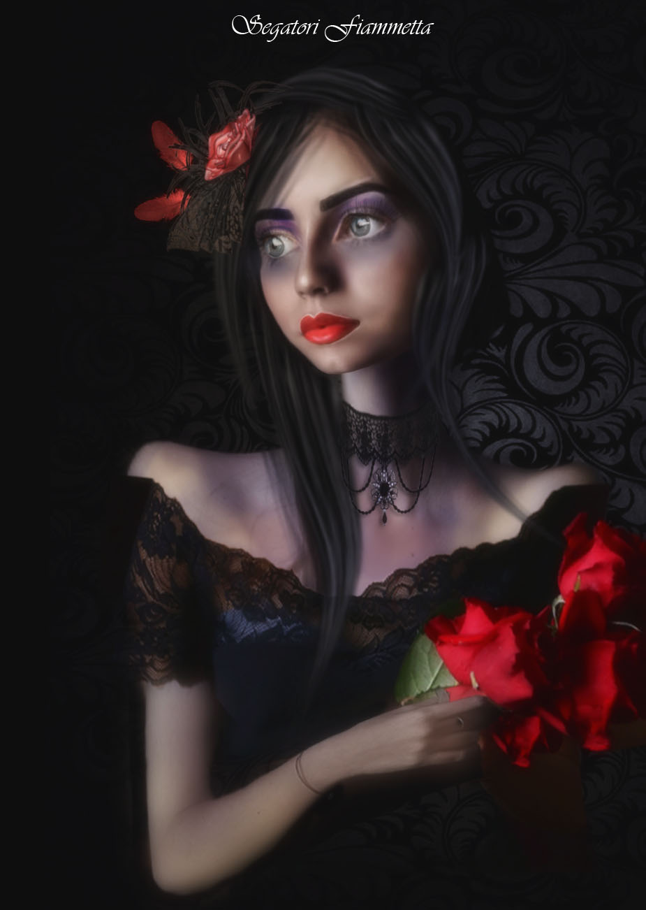 Фото Девушка с красными розами, by Fiammetta62