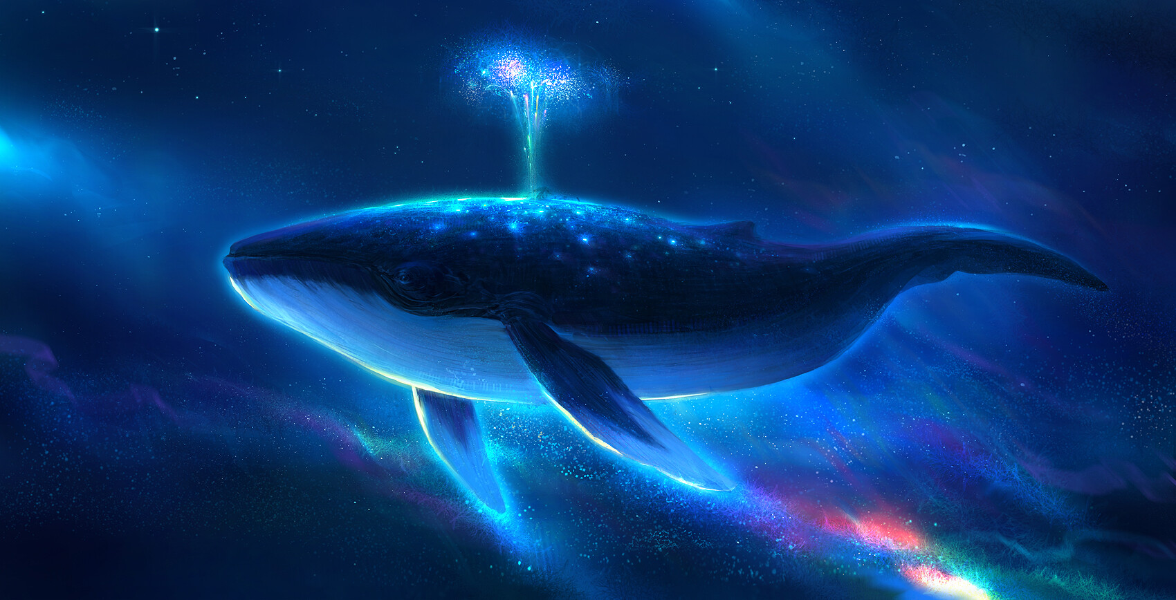 Фото Рисованный кит, by Paperblue. net
