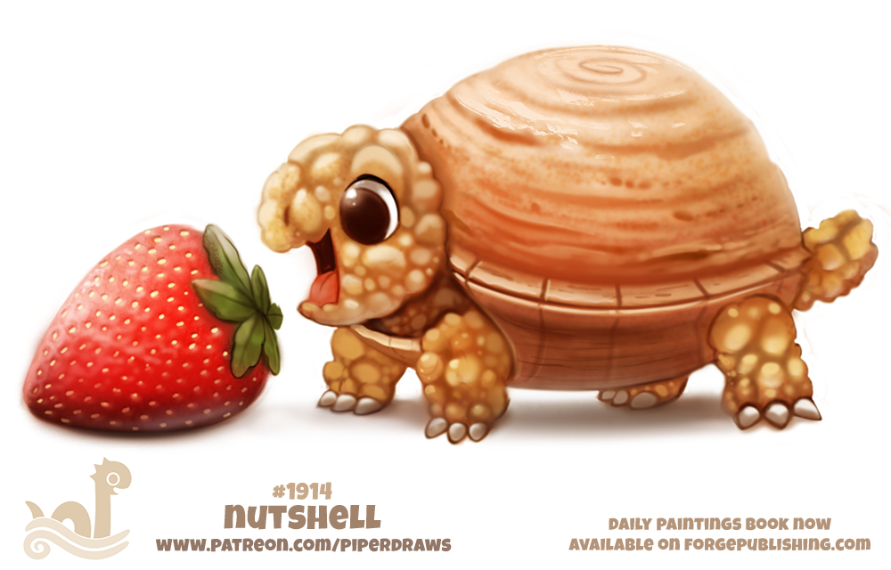 Фото Съедобная черепаха хочет съесть клубнику (Nutshell), by Cryptid-Creations