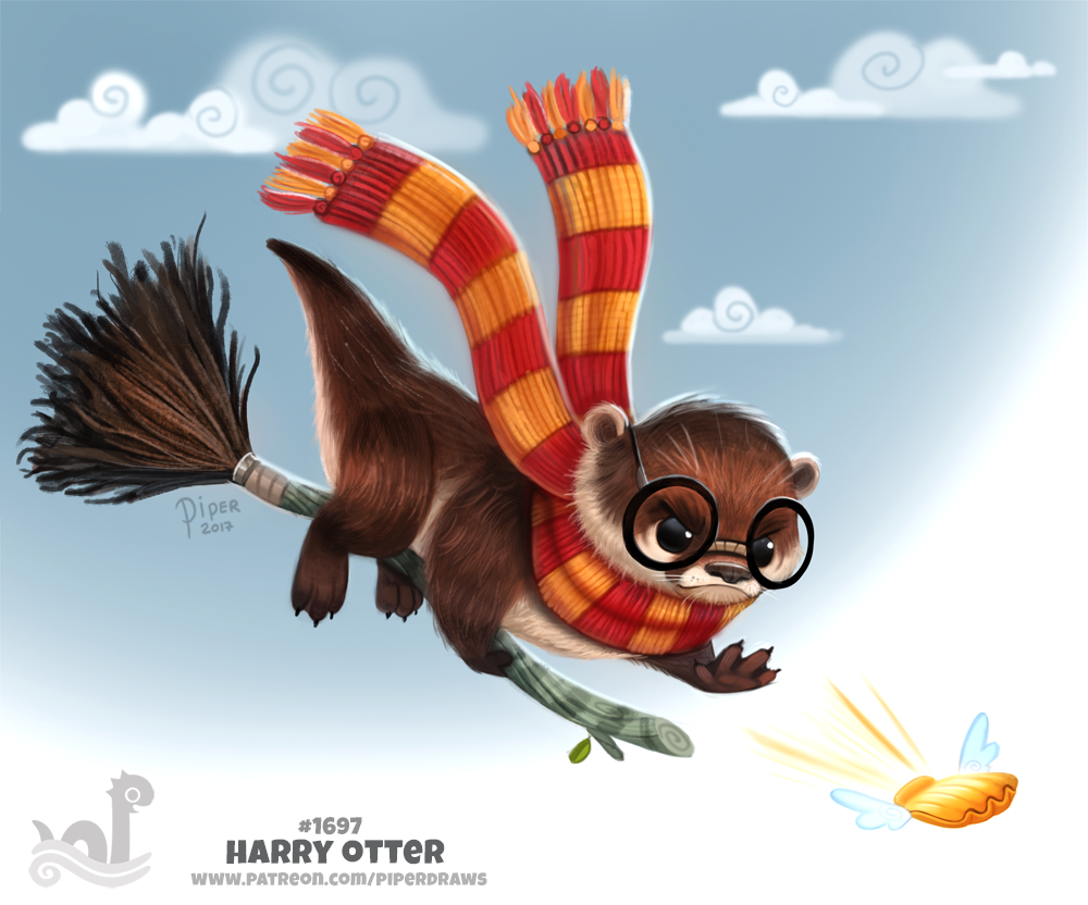 Фото Выдра в образе Harry Potter / Гарри Поттер из одноименного фильма (Harry Otter), by Cryptid-Creations