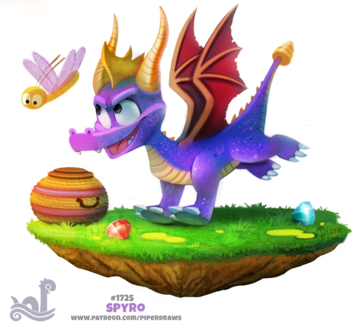 Фото Фиолетовый дракончик рядом с летающим насекомым (Spyro), by Cryptid-Creations