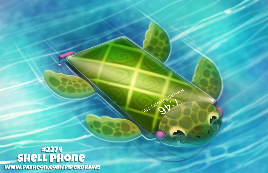 Фото Черепашка-телефон в воде (Shell Phone), by Cryptid-Creations