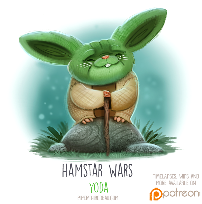 Фото Кролик в образе Yoda / Йода из фильма Star Wars / Звездные войны (Hamstar Wars - Yoda), by Cryptid-Creations