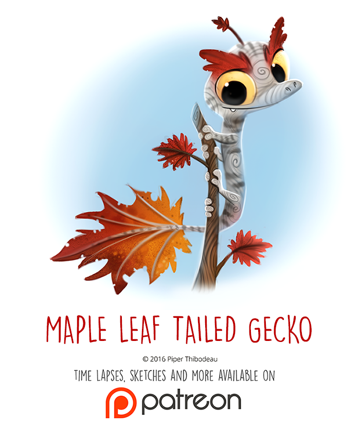 Фото Ящерка с осенними листьями (Maple Leaf-tailed Gecko), by Cryptid-Creations