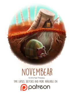Фото Спящий медведь под землей и пеньком (Novembear), by Cryptid-Creations