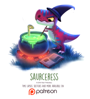 Фото Тираннозавр варит зелье с зауропода (Saurceress), by Cryptid-Creations