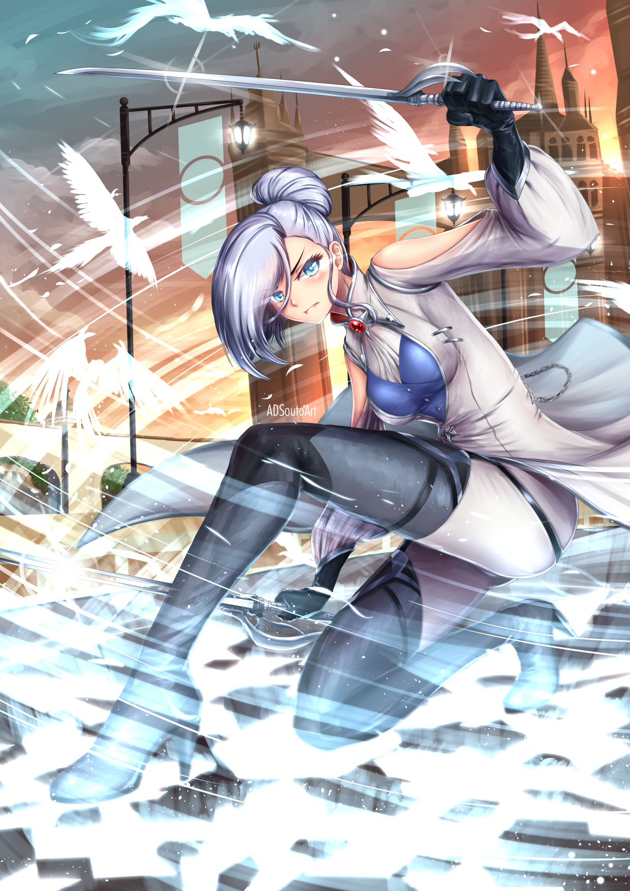 Фото Winter Schnee / Винтер Шни из аниме RWBY / Красный, Белый, Черный,  Желтый, art by ADSouto