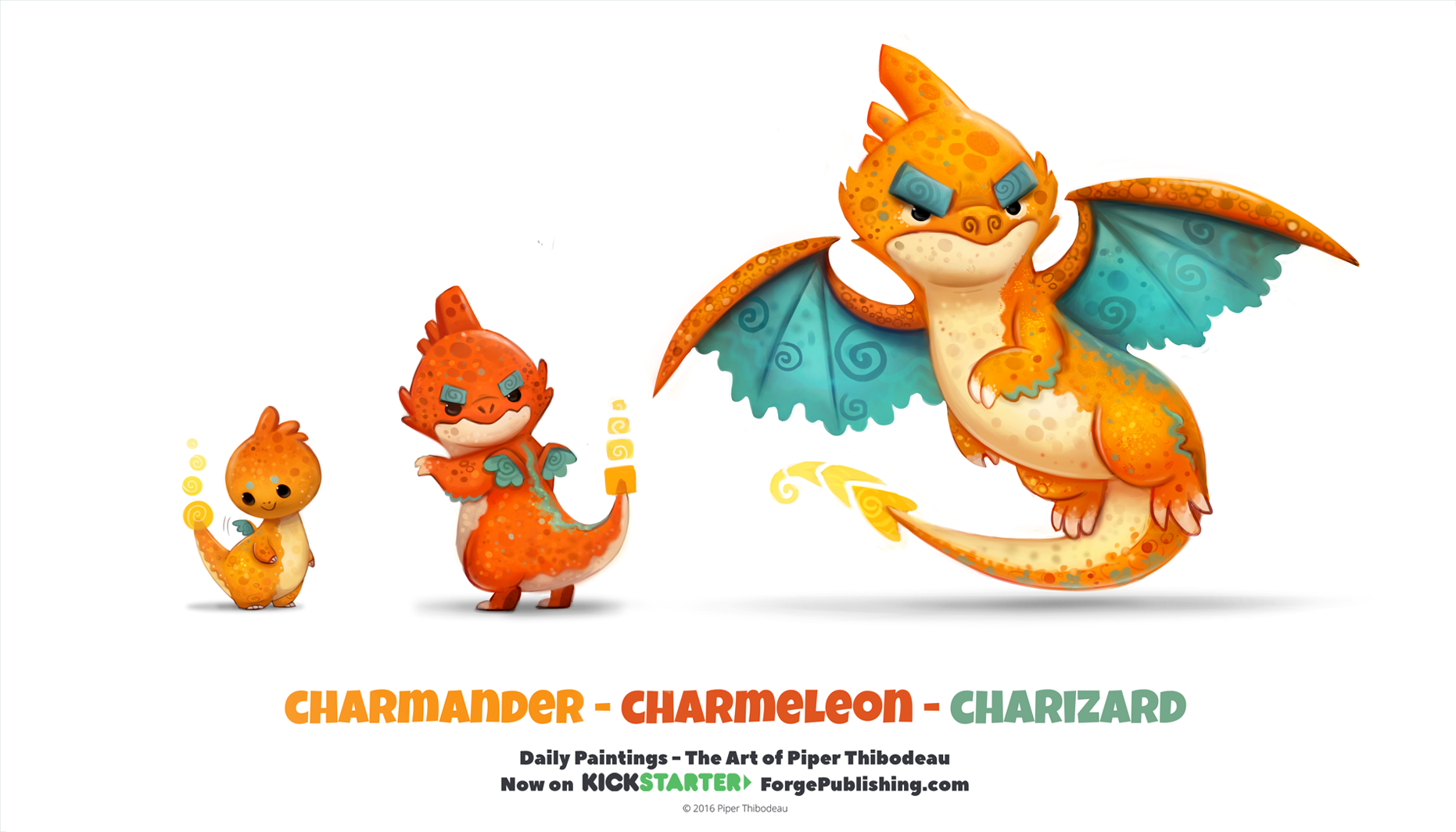 Фото Charmander / Чармандер, Charmeleon / Чармелеон и Charizard / Чаризард из аниме Pokemon / Покемон, by Cryptid-Creations