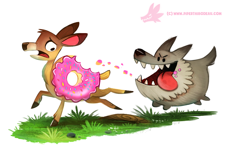 Фото Волк гонится за оленем-пончиком, by Cryptid-Creations