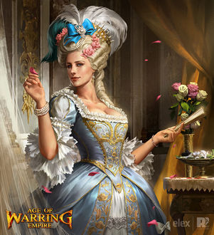 Фото Мария-Антуанетта / Marie Antoinette с веером и лепестком в руках, by Red Pencil Art