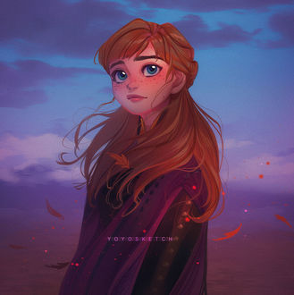 Фото Анна / Anna из мультфильма Холодное сердце / Cold Heart, by Y0Y0Sketch