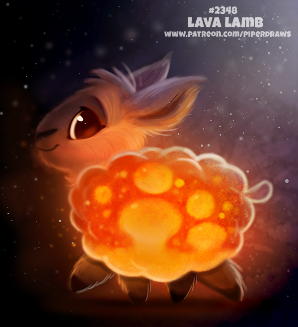 Фото Лама-лава под ночным небом (Lava Lamb), by Cryptid-Creations