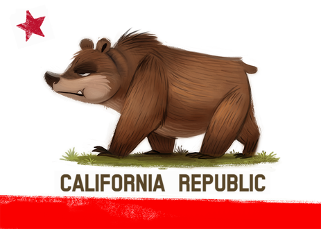Фото Медведь идет по траве (California republic), by Cryptid-Creations