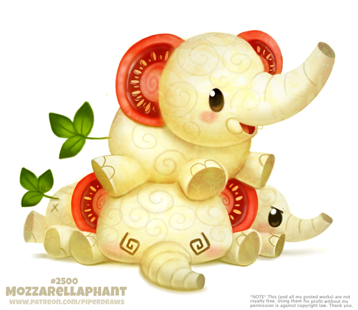 Фото Съедобные слоники (Mozzarellaphant), by Cryptid-Creations