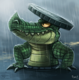 Фото Крокодил с люком под дождем, by Cryptid-Creations