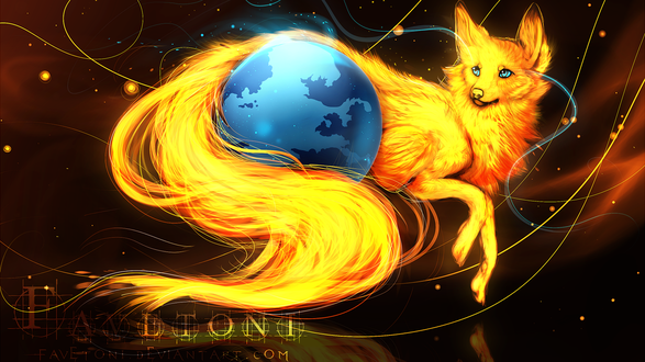 Фото Лиса с планетой - Браузер Mozilla Firefox, by Favetoni