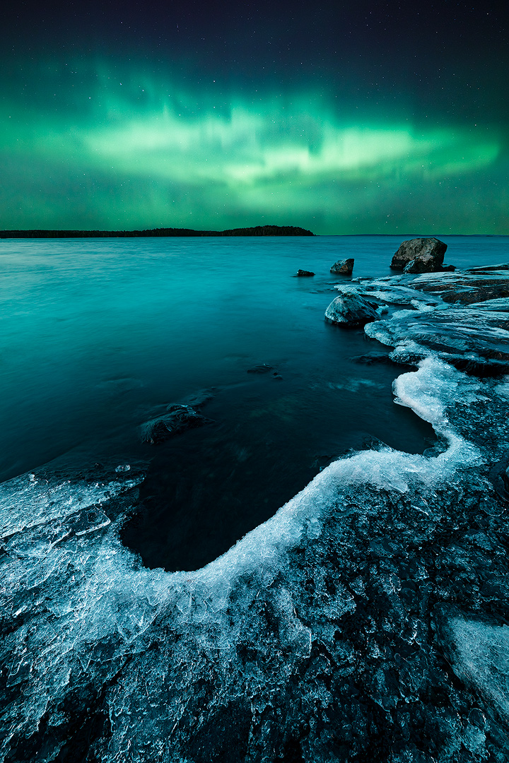 Фото Северное сияние над озером, by JuhaniViitanen