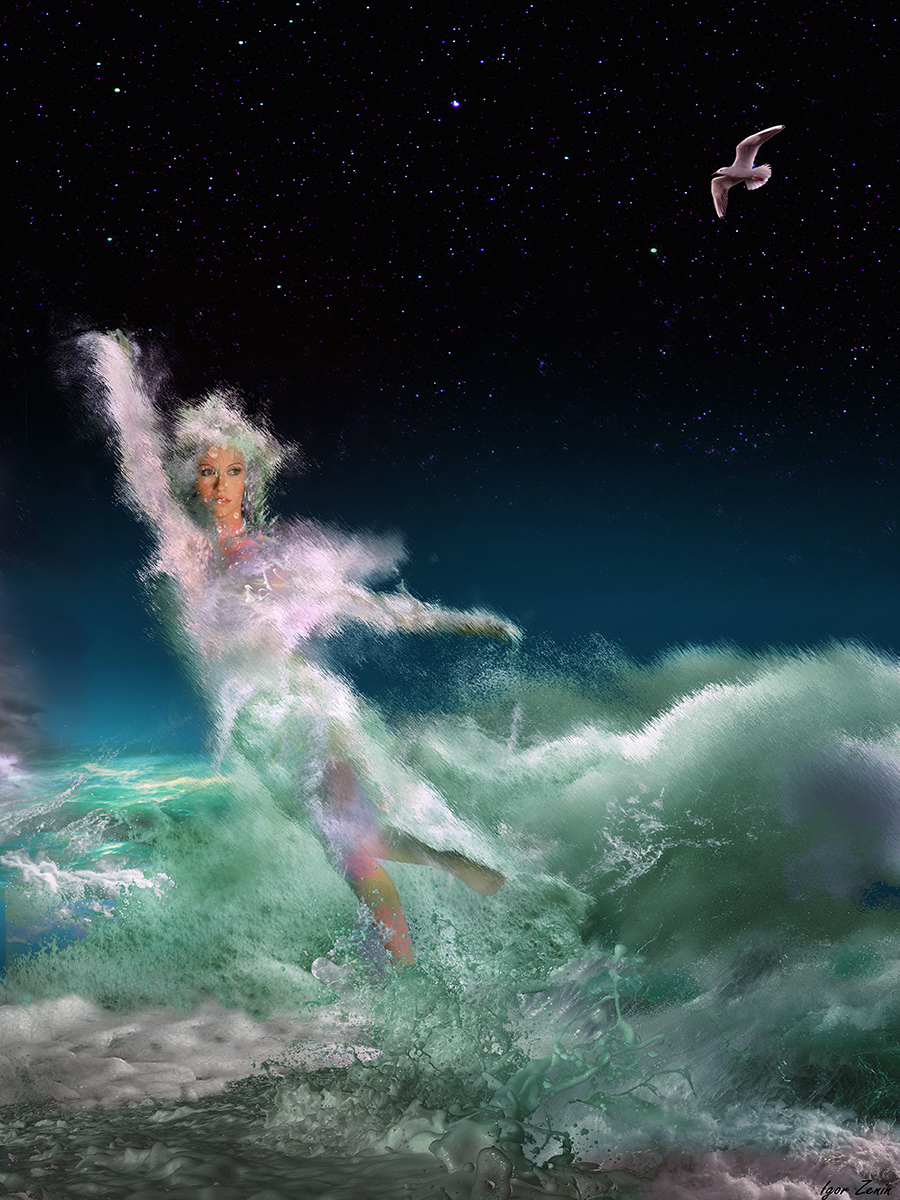 Фото Девушка в образе Афродиты над водой. Фотограф Igor Zenin