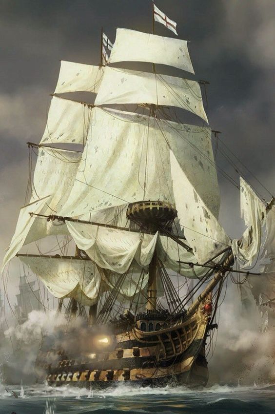 Фото Парусный пиратский корабль в бою
