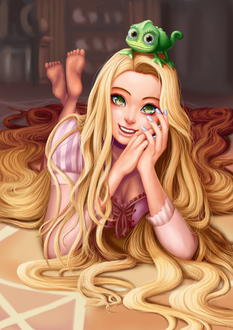 Фото Rapunzel / Рапунцель и хамелеон Pascal / Паскаль из мультфильма Tangled / Рапунцель: запутанная история, by Dsabotender