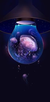 Фото Медузы внутри лампочки (jellyfish)
