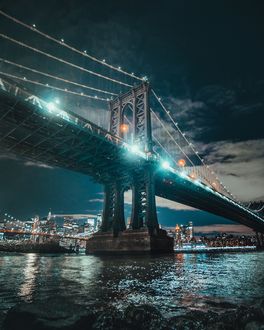 Фото Светящийся мост на фоне облачного неба, by Josh Hild