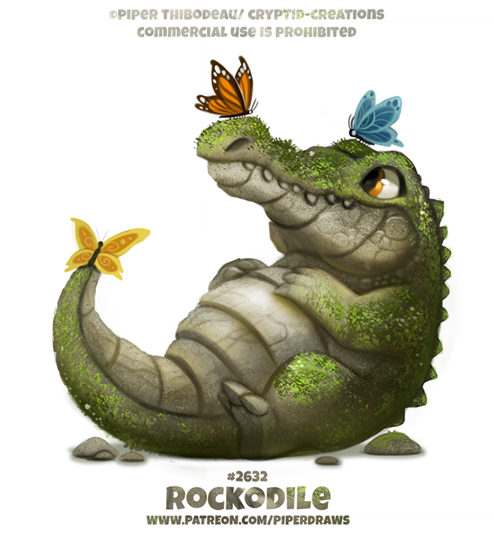 Фото Каменный крокодил с бабочками (Rockodile), by Cryptid-Creations